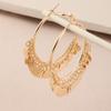 Party Gift Dangle Geometric Tassel Hoop Earrings Ear Studs Hanging Earring Golden Sequins