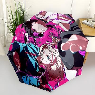 1pc Anime Character Outdoor Umbrella - Automatic Opening/Closing - Portable Tri-Fold Design - 8 Bone Iron Frame - Perfect Gift for Fans, Traveler