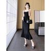 Damen figurbetontes Strickkleid mit Spaghettiträgern - Sommer-Layering-Teil, ärmelloses, figurbetontes Design