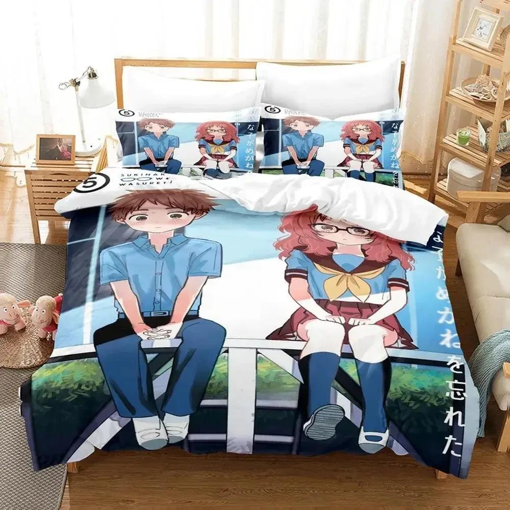 3D Kawaii The Girl I Like Forgot Her Glasses Kaede Bedding Set Cartoon Anime Three-piece Set Adult Kid Bedroom Duvet Cover Sets