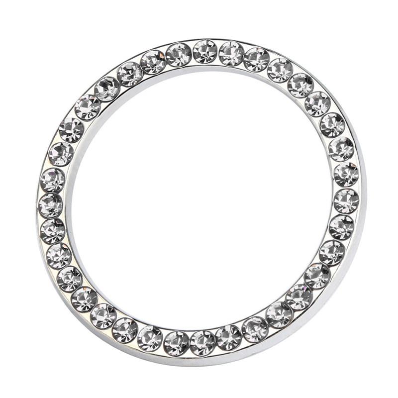 Arrive At The Car Model Durable Car Automatic Key To Start Switching Metal Diamond Decorative Rings