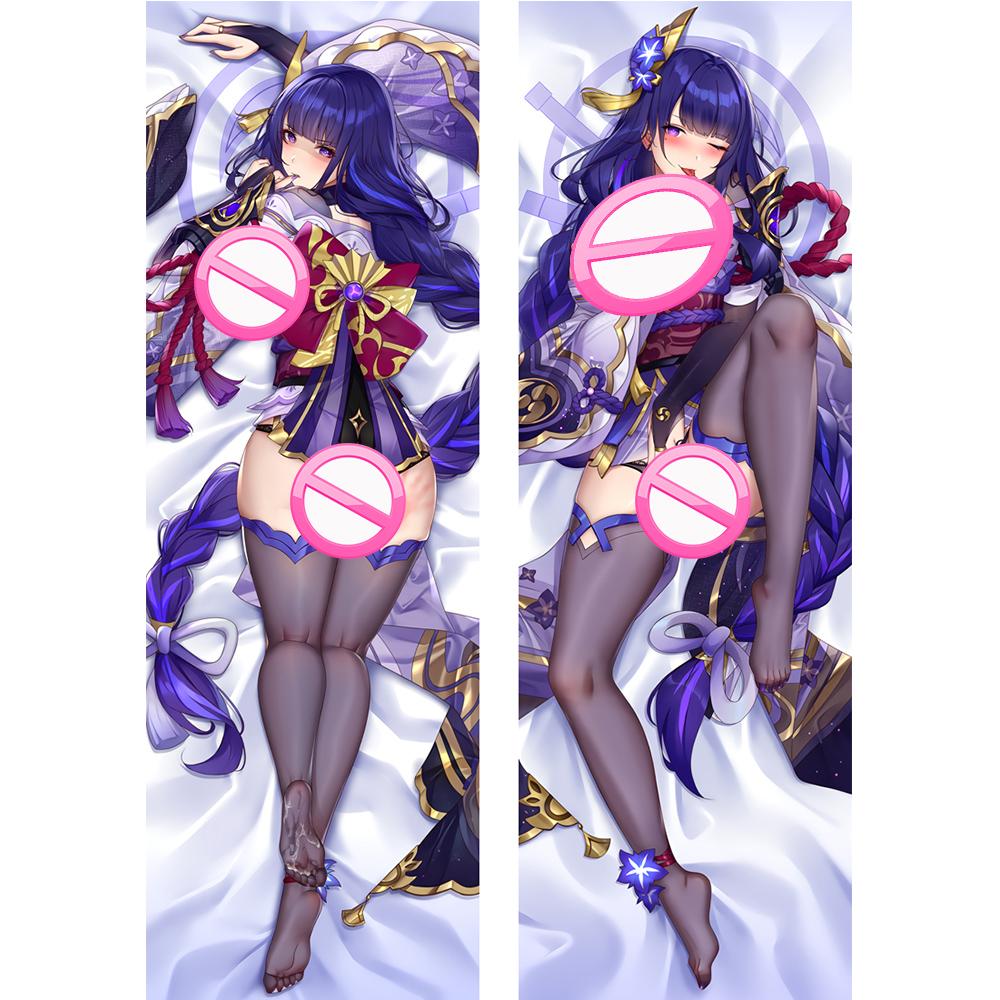 Raiden Shogun Ei Beelzebul Dakimakura îmbrățișat husă de pernă pentru corp Husă de pernă Anime Genshin Impact Față de pernă lenjerie de pat Decor acasă