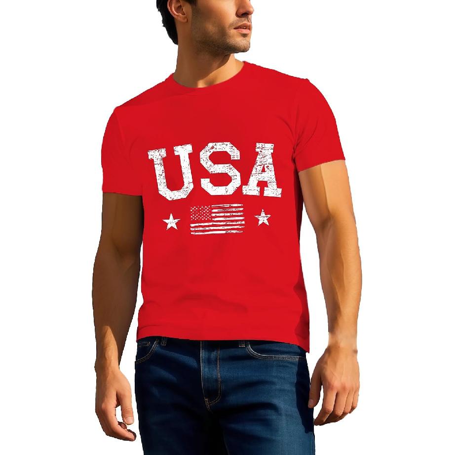 American Flag Shirts for Men USA 4th of July T-Shirt Memorial Day Patriotic Tee Tops