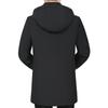 Men's Winter Hooded Mid-Length Cotton Coat for Seniors - Thick, Plus Size Padded Jacket