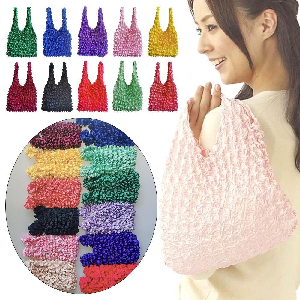 Large Capacity Bubble Stretch Bags Expansion Fold Pleated Flexible Elastic Bag Magic Multi Purpose Shopping Bag