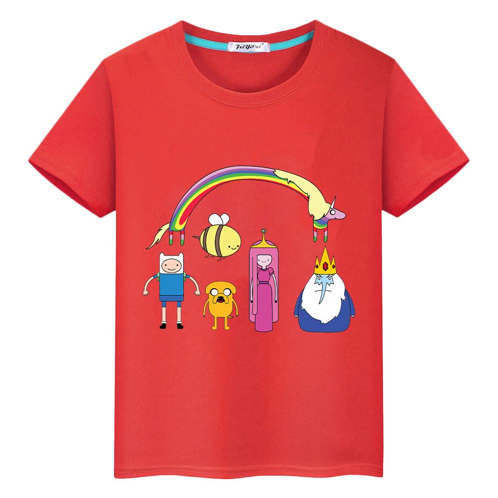Adventure Time T Shirt for Kids Boy 10years 100%Cotton Anime Short Tops Pride Tshirt Y2k Toddler Girl Clothes Kids Clothes Girls