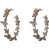 Korean Silver Butterfly Rhinestone C-Shaped Earrings - Elegant Light Luxury