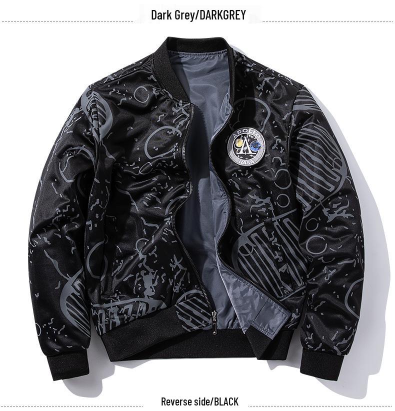 Jaqueta Esportiva Dupla Face Masculina da NASA: Fato de Voo da Força Aérea para Outono/Inverno - Moda Jovem, Tamanhos Grandes Disponíveis
