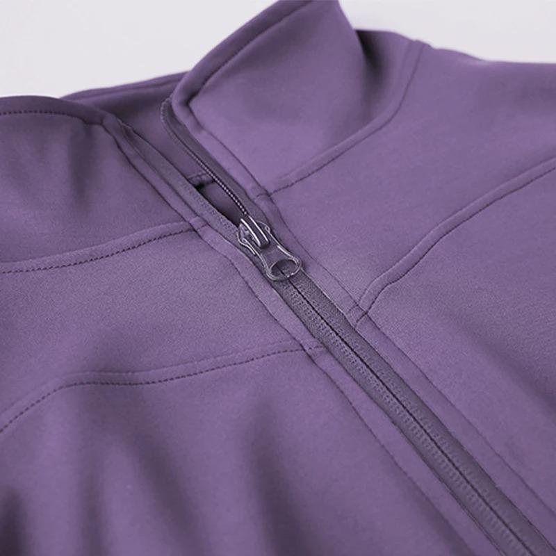 Long Sleeved Women Jacket Quick DryingTight Yoga Suit For Slimming Fitness Running Yoga Sports Zipper Stand Collar Casual Jacket