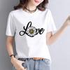 ATrendy Fashionable New Women's Commuter Instagram Summer Printed Base Layer T-shirt Short-sleeved Round Neck  polyester fabric