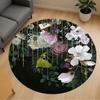 1pc Floral Pattern Bird Round Chair Mat Area Rug - Non-Slip, Floor Mat for Office, Bedroom, and Indoor Decor C1125035