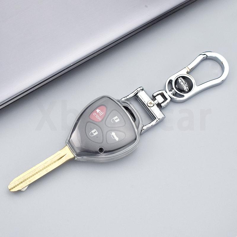 Transparent Tpu Auto Key Fob Cover Case Housing Remote Mount Fit For Toyota Yaris Vitz Auris Mk I 2007 Corolla Verso Hilux 7 Rav4 Porte Camry