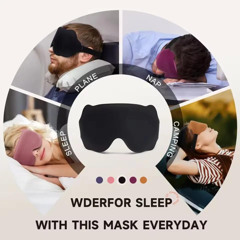 6D Sleep Mask Blockout Light Blindfold Sleeping Aid Eye Mask Soft Memory Foam Face Mask Eyeshade Slaapmasker Eye Cover Patch