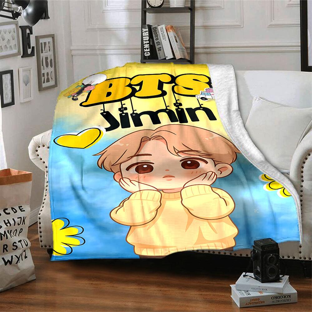 1pc , K Pop Flannel Blanket [Cozy Throw Blanket] For Sofa, Bed, Travel, Camping, Livingroom, Office, Couch, Chair, And Bed