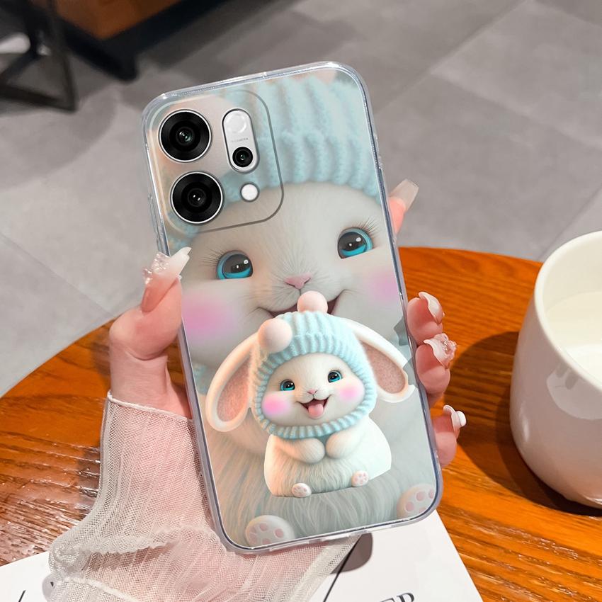 For Oppo Reno14 Pro Realme C71 C75 C75x Ultra Thin Clear Phone Case Cute Panda Pattern Dustproof Protection Soft Transparent Back Cover For Oppo Shell