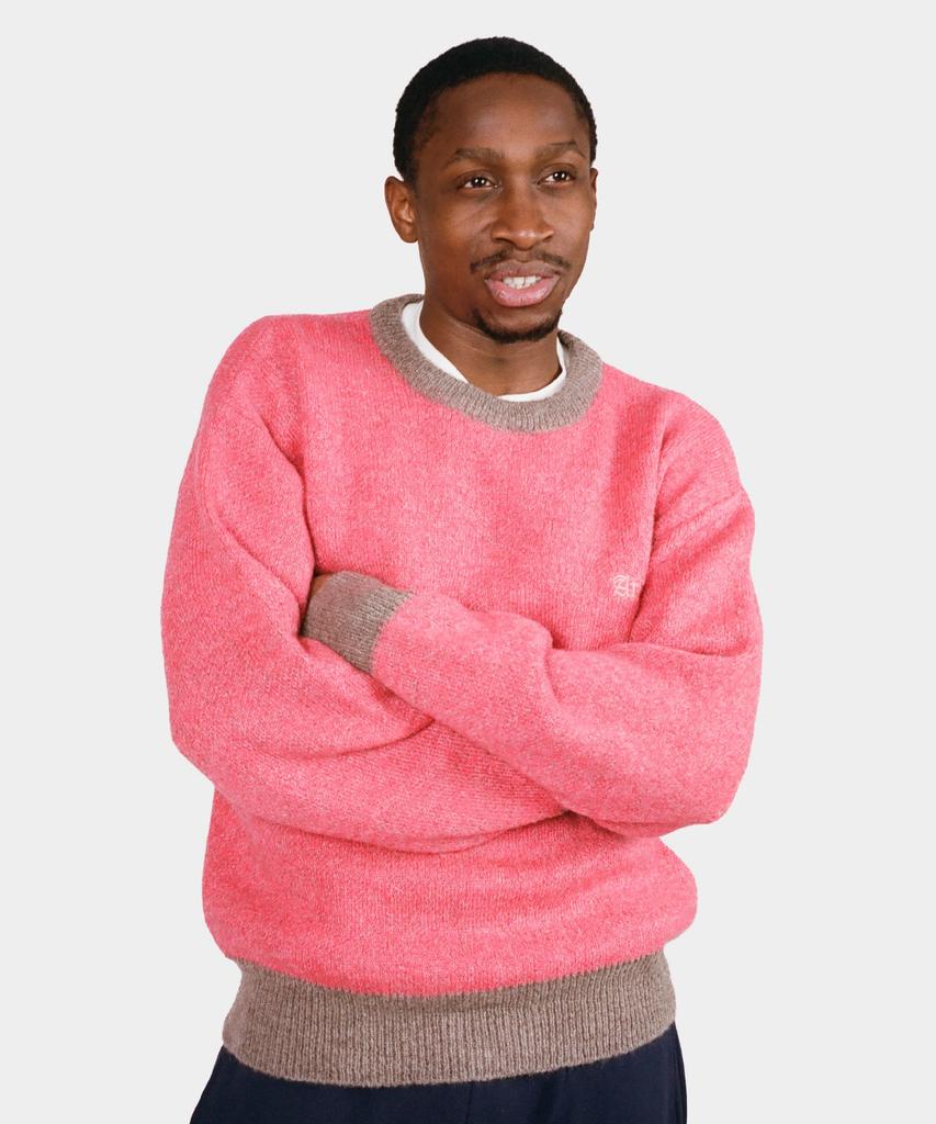ARIES (U) Brushed Mohair Crew Neck Knit Pink