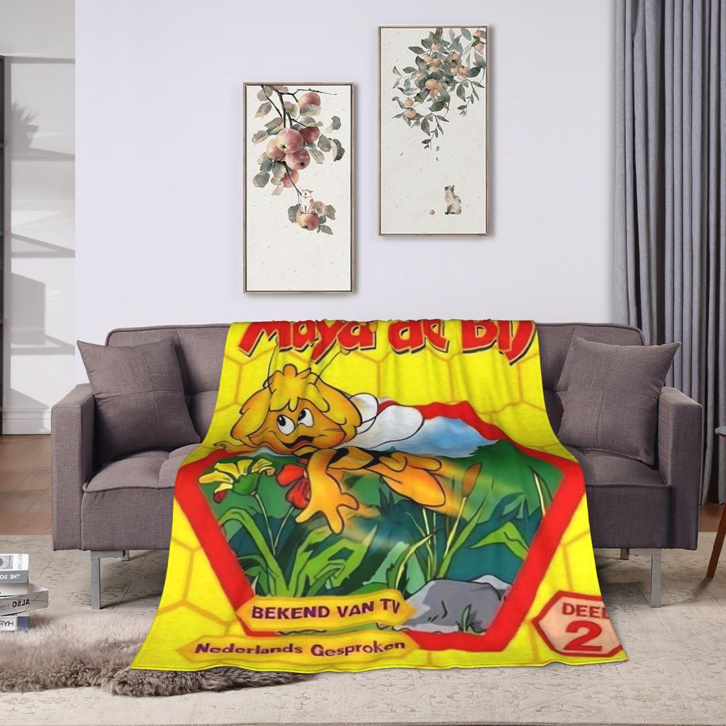 Coperte di Maya l'Ape Calde Morbide Estetiche Peluche Coperta Plaid per Arredamento Casa Campeggio Flanella Copriletto Copriletto
