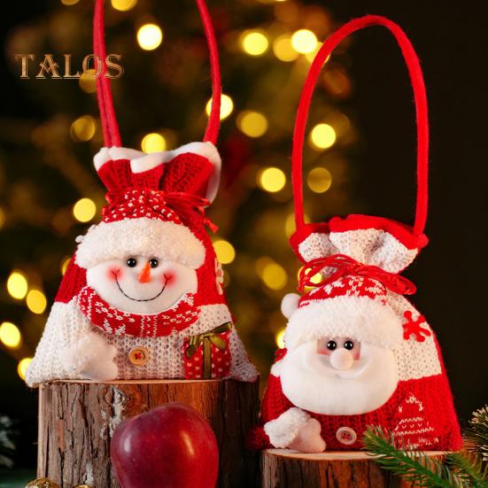 Weihnachts-Süßigkeitentüte, Schneemann, Weihnachtsmann, Rentier, Puppentasche, Kordelzug, Weihnachts-Goody-Halter, Geschenktüten für Heiligabend