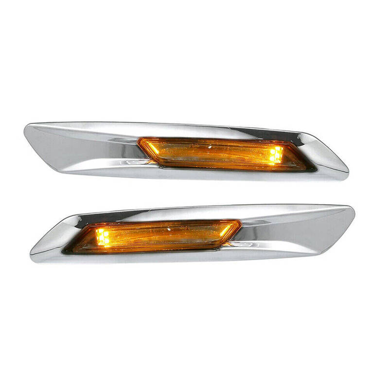 2pcs Door Side Indicator Turn Signal Light 63137154167 63137154168 Gloss Black Chrome For BMW 5 Series F10 F11 2010 2011 2013