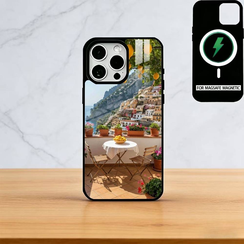 European Amalfi Coast Lemon Phone Case For iPhone17,16,15,14,13,12,11 Plus,Pro Magnetic For Magsafe Wireless Charging
