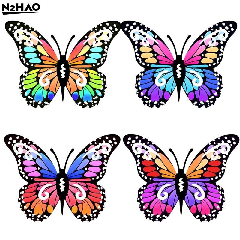 4Pcs Metal Butterfly Garden Art Wall Decor Outdoor Weatherproof Hanging for Fence Patio Balcony