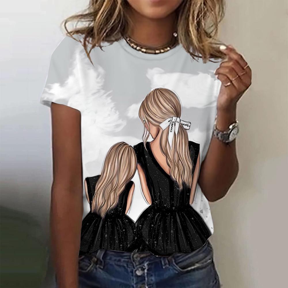 3D Printed T-Shirt Summer Casual Short Sleeve Women s Clothing S