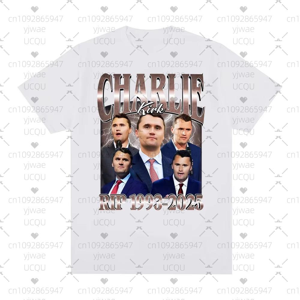 Unisex Comical Charlie Kirk Rip 19932025 Political Commemorative Retro Graphic Unisex And Unisex Summer Print Short Sleeve Unisex Tshirt