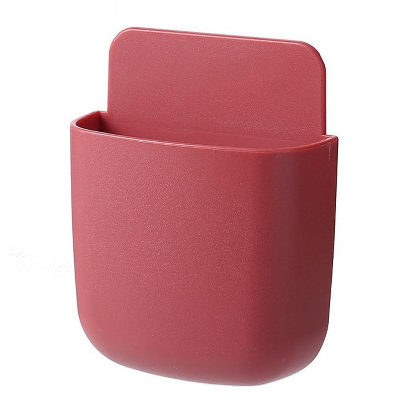 Настенный ящик для хранения, держатель для зарядки мобильного телефона, подставка, органайзер для пульта дистанционного управления, чехол для кондиционера, телевизора красный