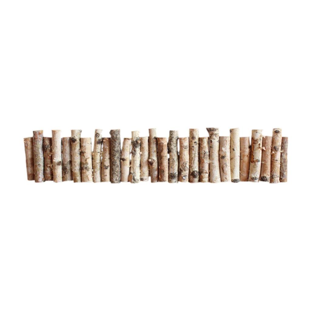 Birch Wood Mini Fence Decoration Lawn Decorative Versatile Flower Pot Border L