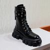 2021 new versatile British wind locomotive boots flat-bottomed thick-soled Korean version short boots student black Martin boots women