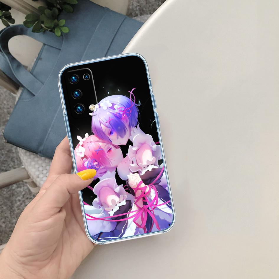 CJ48 Emilia Re Zero Ram Rem Soft Shell Transparent Phone Case for Motorola Moto G7 G8 G9 G84 G85 G73 G24 G15 Z2 Play Power Plus