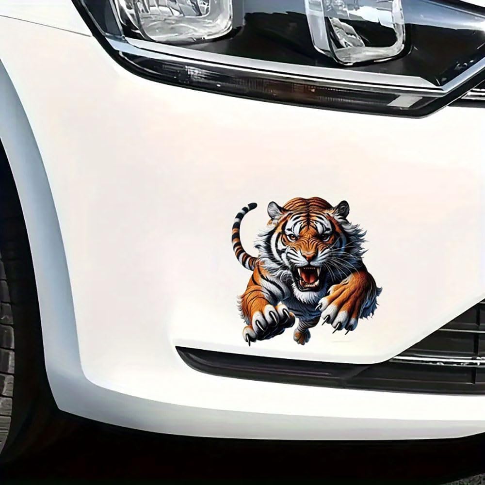 2 PCS 3D Tiger Waterproof Vinyl Decals Fierce Design for Car Truck Bumper Motorcycle Laptop Wall Decor A-148