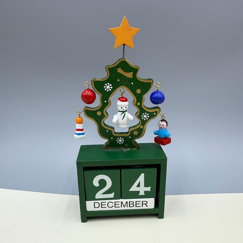 

1PC Christmas Wooden Calendar Ornament Countdown Santa Claus Snowman DIY for Tabletop Ornaments Christmas Decoration 2025