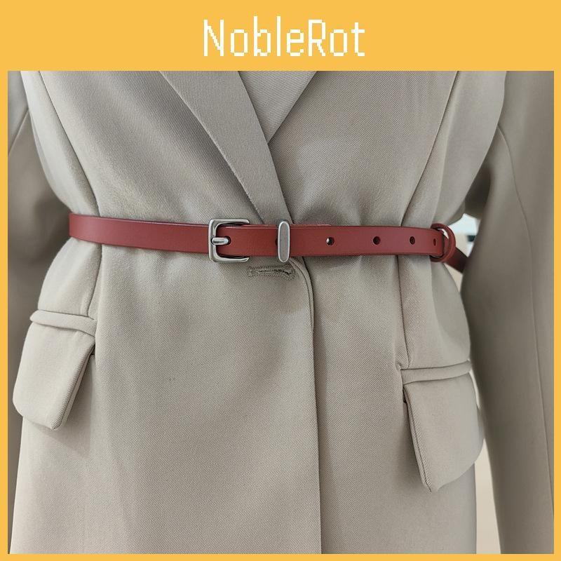 Genuine Leather Slim Belt Women With Alloy Pin Closure For Fashionable Daily Use