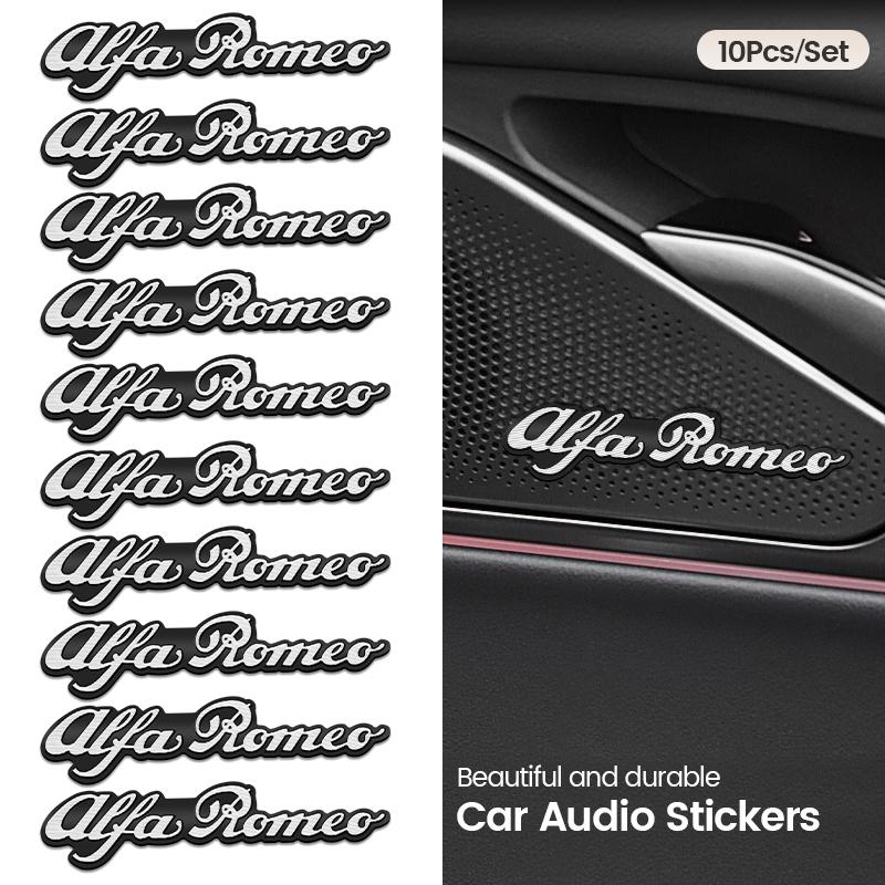 ZHA3 3D Car Audio Stereo Speaker Badge Sticker Decal Accessories For Alfa Romeo Giulia Stelvio Giulietta 156 159 147 Mito Tonale GT