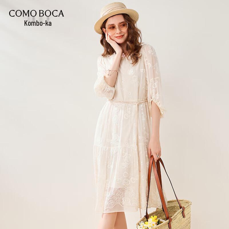 Kemeng Boka Women s Mulberry Silk Embroidered Dress M