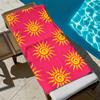 Yellow sun pattern foundation polyester microfiber beach towel is highly absorbent, suitable for swimming and beach outings