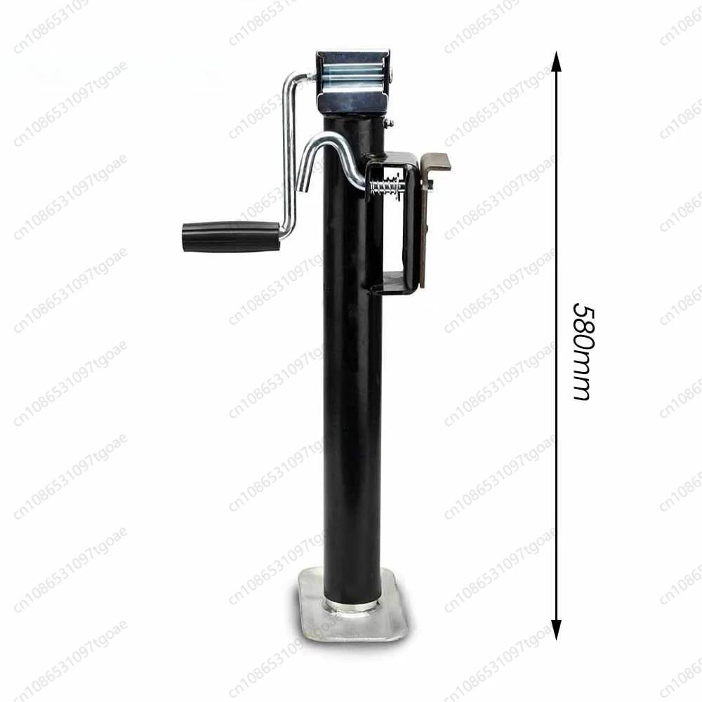 Trailer jack, RV outriggers, manual mechanical flange swivel plate support, transverse
