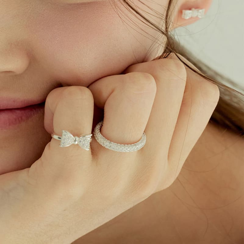 murmur [925silver]Twinkle pave cubic ring