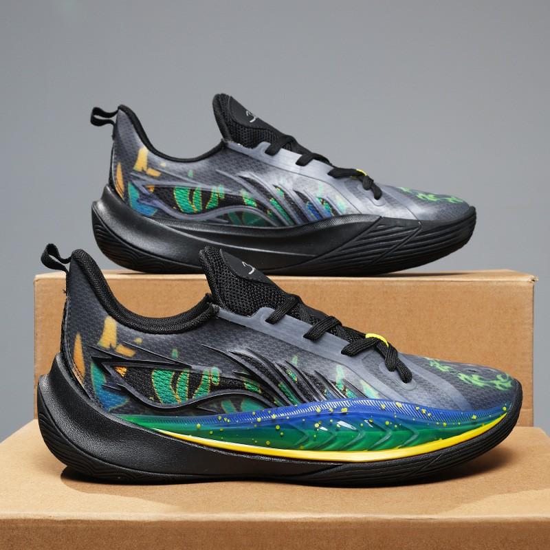 Mens Basketball Shoes Low Top With Full-Length Air Cushion Lightweight Durable Rubber Sole Outdoor Court Running