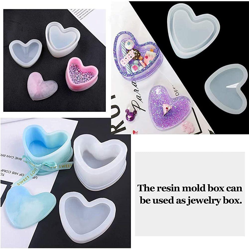 Making Props Heart Flower Shaped Epoxy Resin Silicone Casting Mould Storage Box Molds Crystal Glue