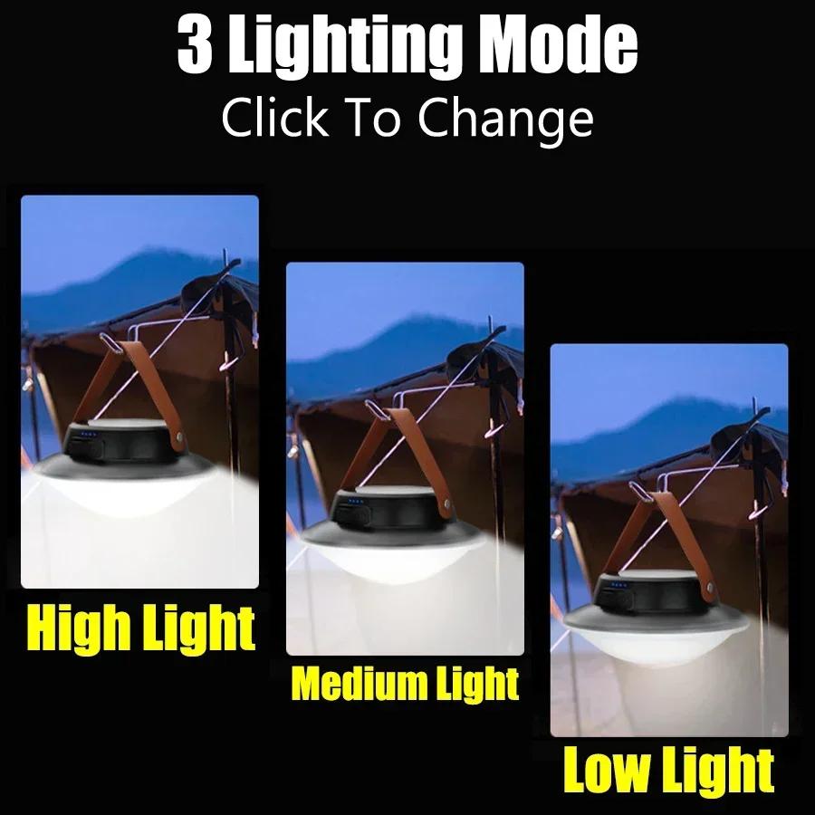Op Zonne-energie/USB Oplaadbare LED Campinglamp Draagbare Lantaarns Buiten Tent Hangend Noodcampinglamp Werklicht