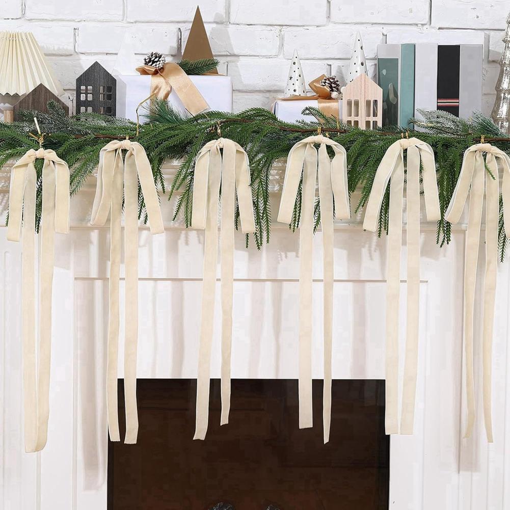 6 Stück Übergroße Samtschleife Knäuel Anhänger Weihnachtsbaumschmuck Festliche Atmosphäre Girlandenzubehör