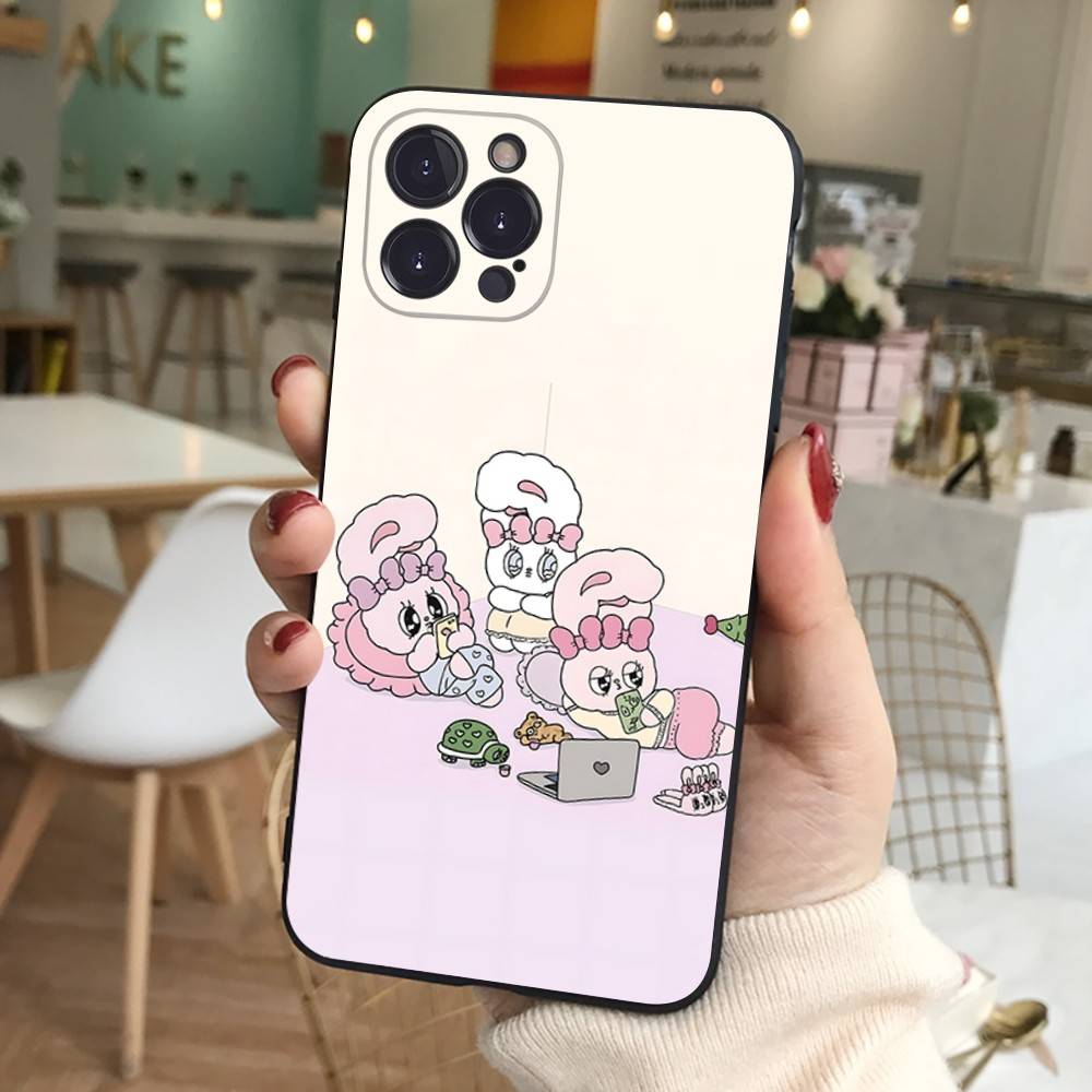 Cute Cartoon Esthers Bunny For IPhone 17 16 15 14 13 12 11 Pro Max 13 17Air Shockproof Soft Phone Cases Coque
