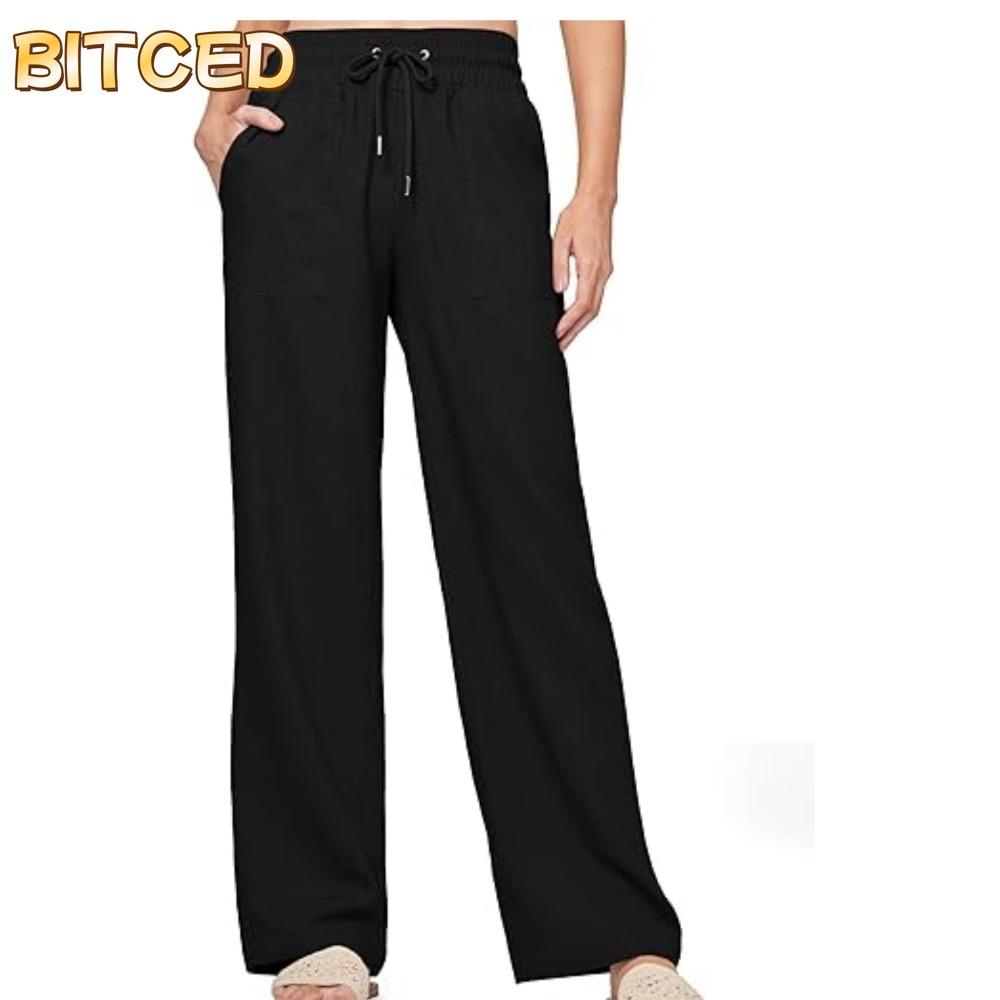 BITCED Women's Fashion Casual Solid Color Print Pants & Capris