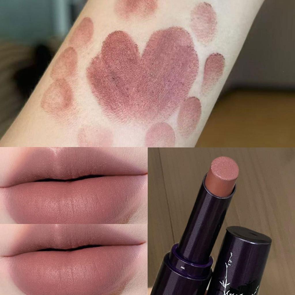 HERORANGE Bamboo Shadow Matte Nude Lipstick - Soft Mist, Subtle Fragrance, Natural Whitening Look