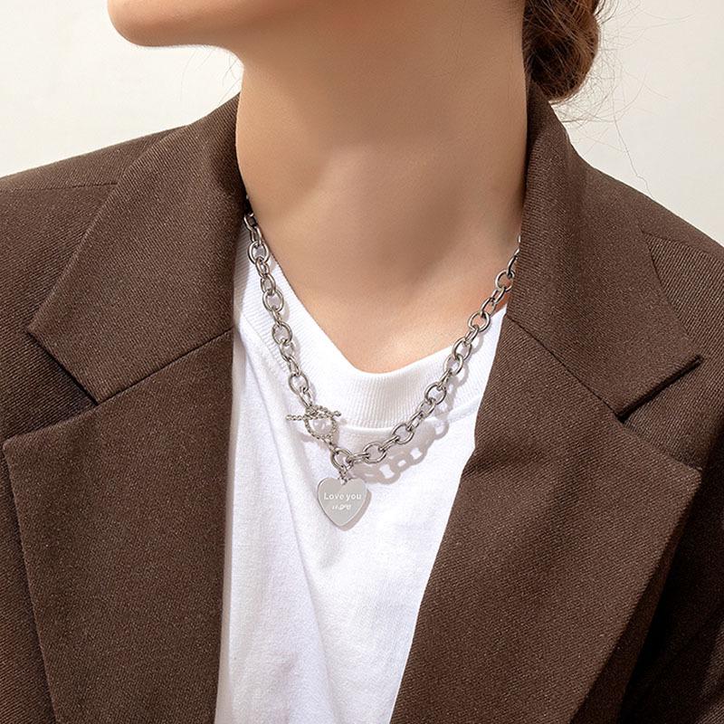 Women's Light Luxury Washable Titanium Steel Hip Hop Clavicle Necklace - Trendy Cold Style Sweater Chain Accessories