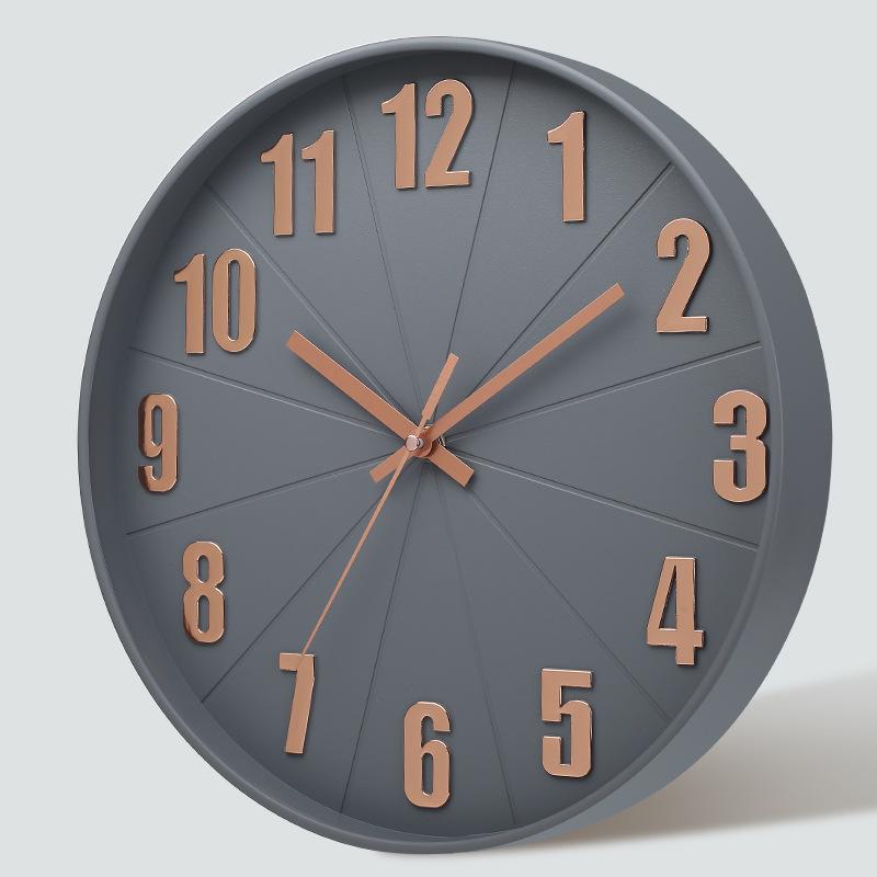 12 Inch 30CM Silent Wall Clock, Creative and Fashionable, Three-dimensional Digital Minimalist Clock for Home Living Room