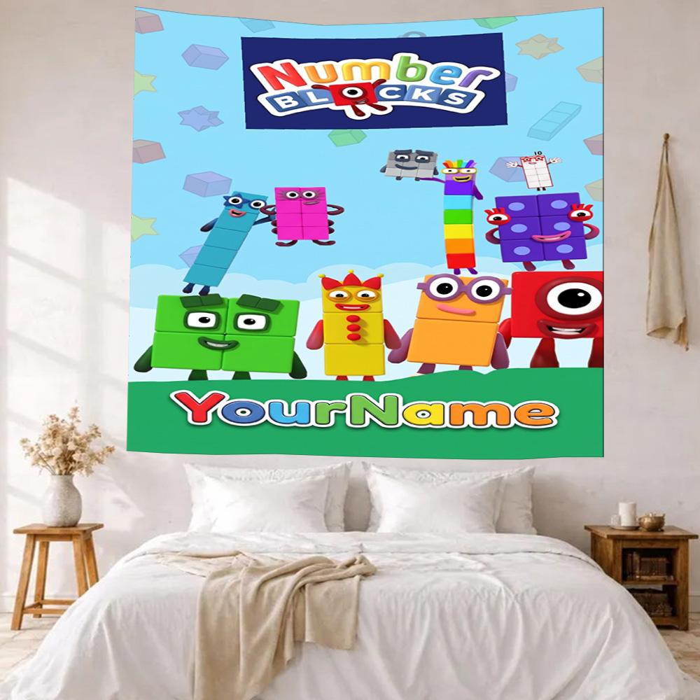 Numberblocks Benutzerdefinierter Name Wanddekoration Wandteppich Kunst Für Haustiergedenken Geburtstag Hochzeitsparty Kulisse Familiengeschenk