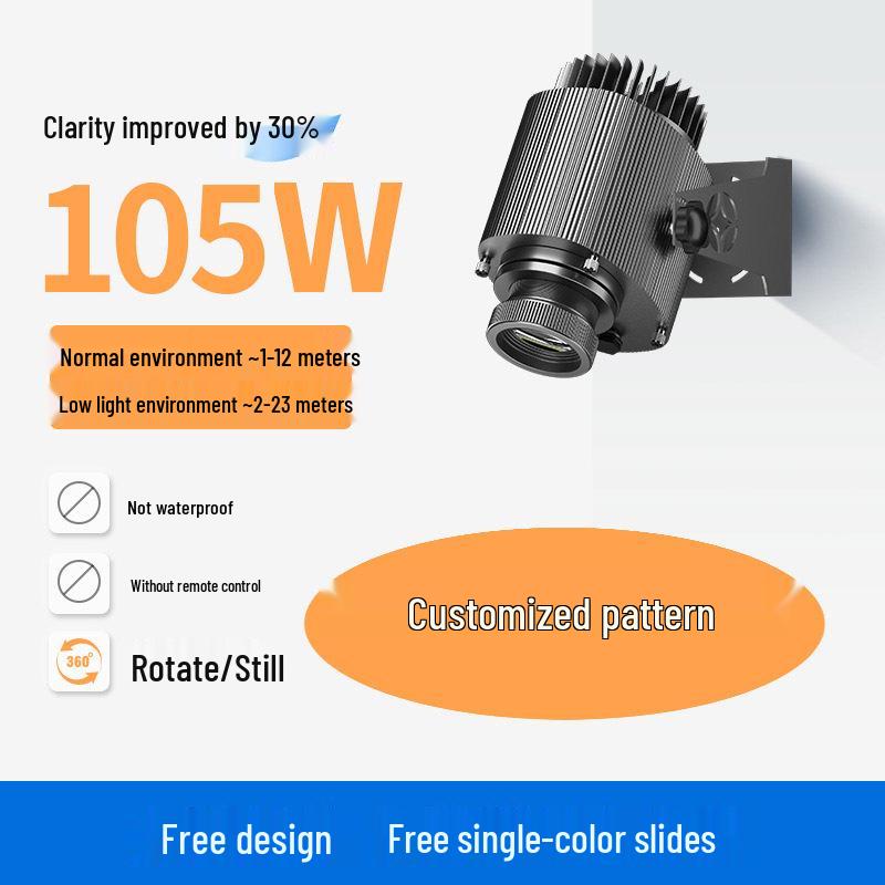 Custom Dynamic Rotating Logo Projector Light with Laser Lens for Commercial Use.